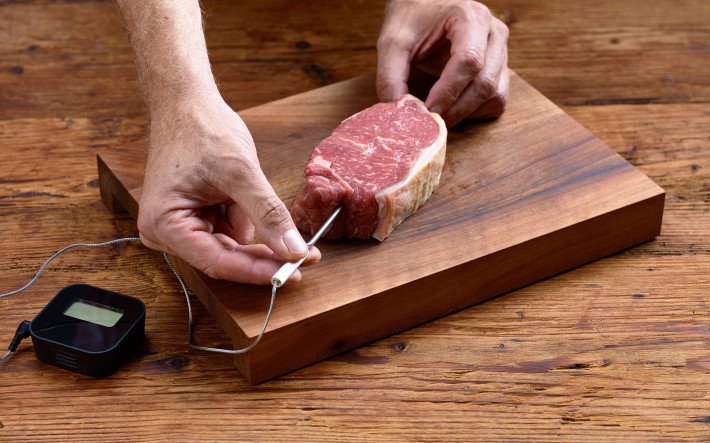 Braten in der Pfanne: Thermometer